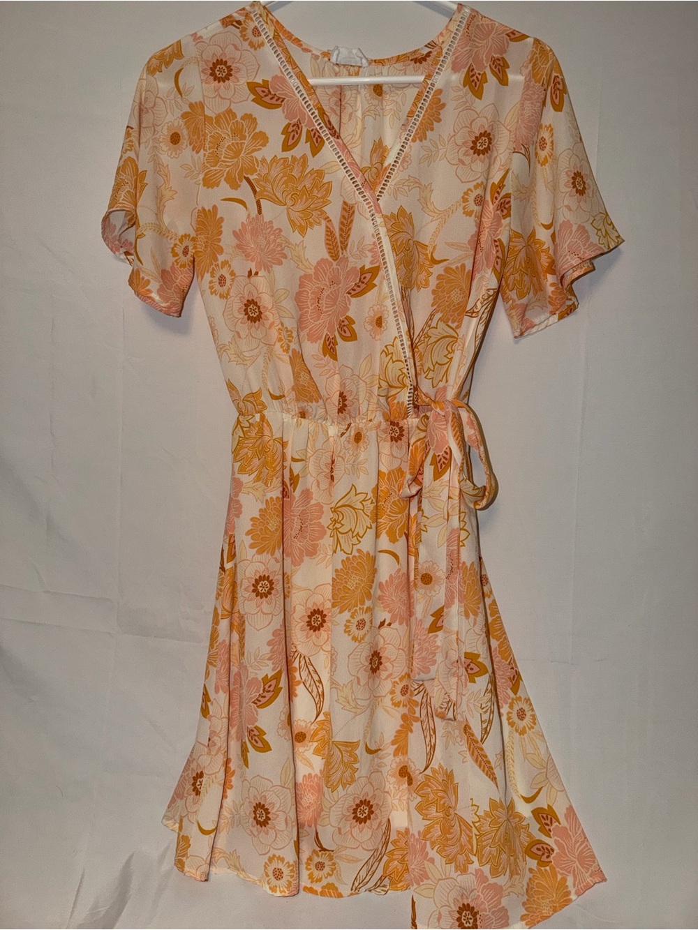Sienna Sky Cream and Orange Floral Mini Dress